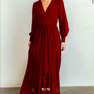 Balticborn Small Burgundy long sleeve long dress. Worn once!